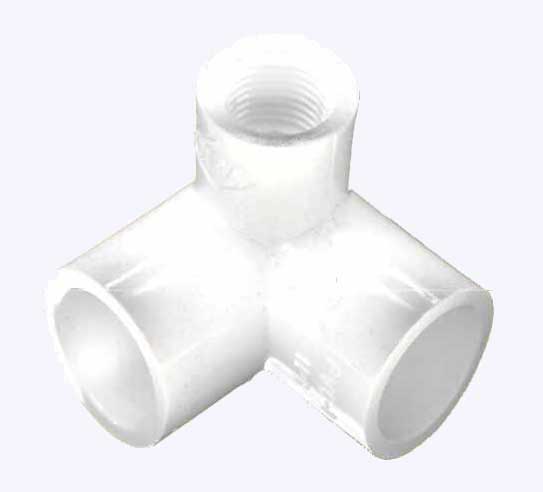 25mm x 90 deg Elbow + 15mm Side Outlet